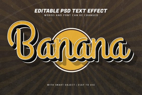 Download Banana Retro Vintage Style Text Effect - Text Collection