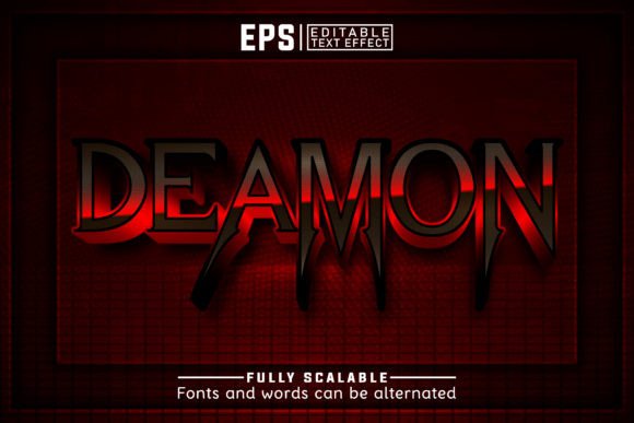 Download DEAMON 3d -Editable Text Effect - Text Collection