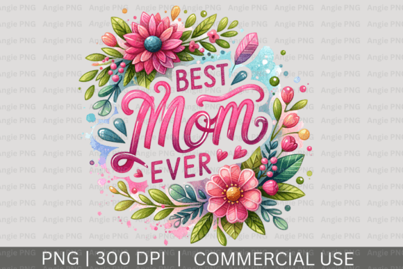 Download Best Mom Ever Floral PNG Clipart - Best Collection