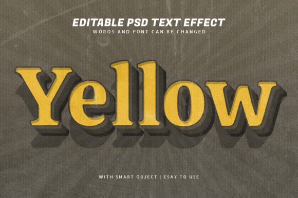Download Yellow 3d Vintage Style Text Effect - Text Collection