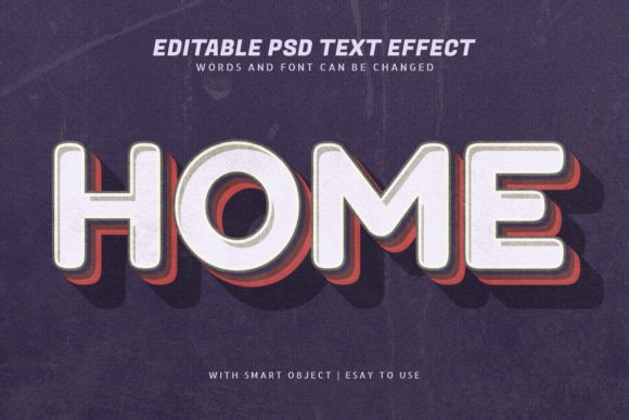 Download Home 3d Retro Vintage Style Text Effect - Text Collection