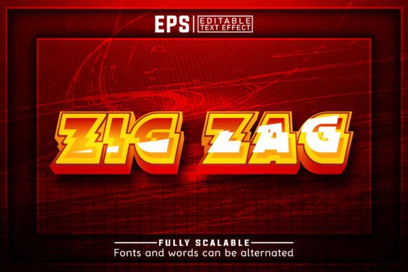 Download ZIG ZAG 3d -Editable Text Effect - Text Collection