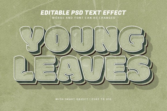 Download Young Leaves Vintage Style Text Effect - Text Collection