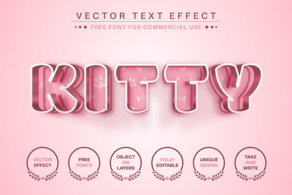 Download Kitty - Editable Text Effect, Font Style - Text Collection