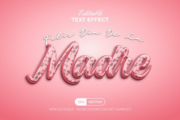 Download 3D Pink Text Effect Floral Texture Style - Text Collection