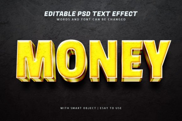 Download Money 3d Yellow Text Effect Editable - Text Collection