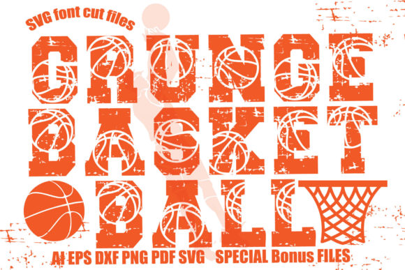 Download Grunge Basketball SVG Font Cut Files - Svg font Collection