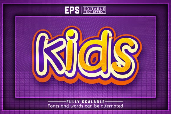 Download KIDS 3d -Editable Text Effect - Text Collection