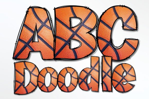 Download BASKETBALL TEXTURE DOODLE ALPHA &amp; NUMBER - Text Collection